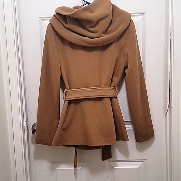 ZARA BASIC WOMEN'S WOOL HOODIE MID-LENGTH IN BROWN SIZE SMALL - Picture 4 of 14